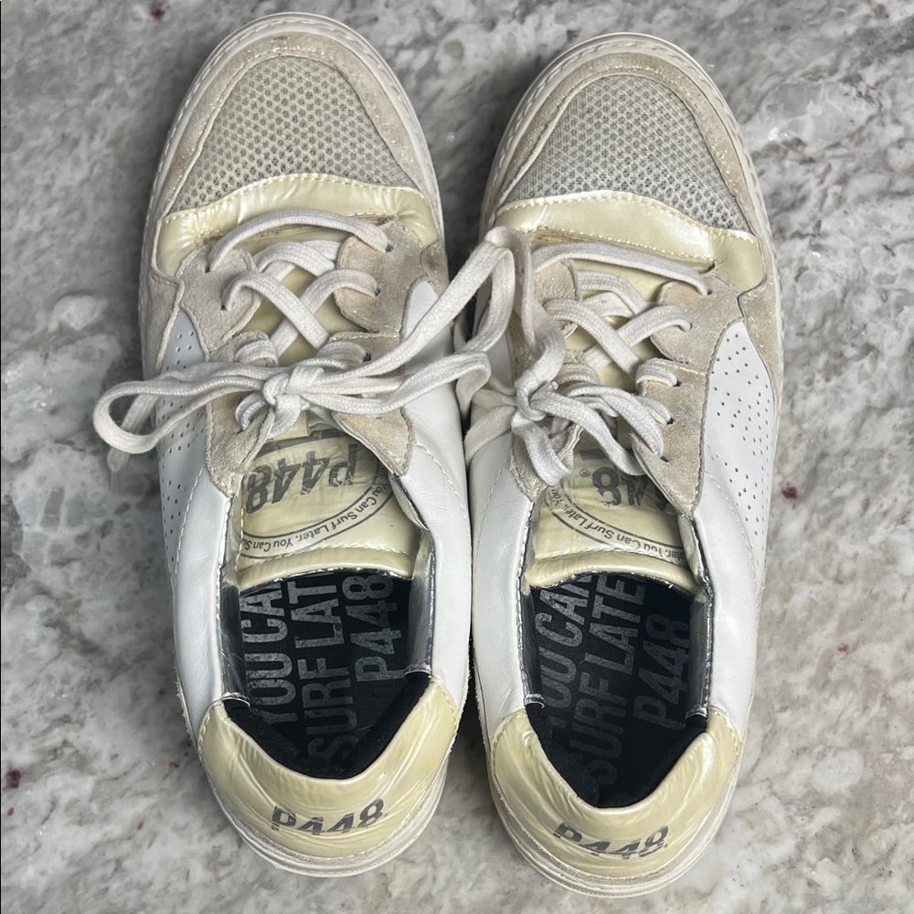 P448 White and Gold Sneakers - Picture 4 of 8